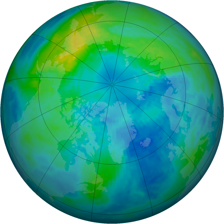 Arctic ozone map for 06 October 1992